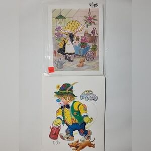 Lot of 12 Vintage 1973 1974 Donald Art Co Litho prints K Chin